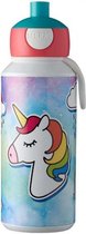 drinkfles unicorn junior 400 ml ABS wit lichtblauw