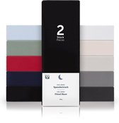 Blumtal Hoeslaken - Fitted Sheet - Jersey - Katoen -  75/80 x 190/200 x 30 cm - Zwart - Set van 2