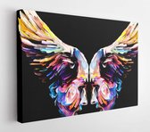 Canvas schilderij - Inner Paint series. Abstract female portrait on the subject of flight of art, energy, creativity and emotion  -     1523087342 - 80*60 Horizontal