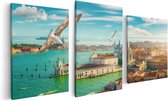 Artaza Canvas Schilderij Drieluik Venetië Stad vanuit Boven - 120x60 - Foto Op Canvas - Canvas Print