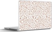 Laptop sticker - 12.3 inch - Panterprint - Pastel - Wit - 30x22cm - Laptopstickers - Laptop skin - Cover