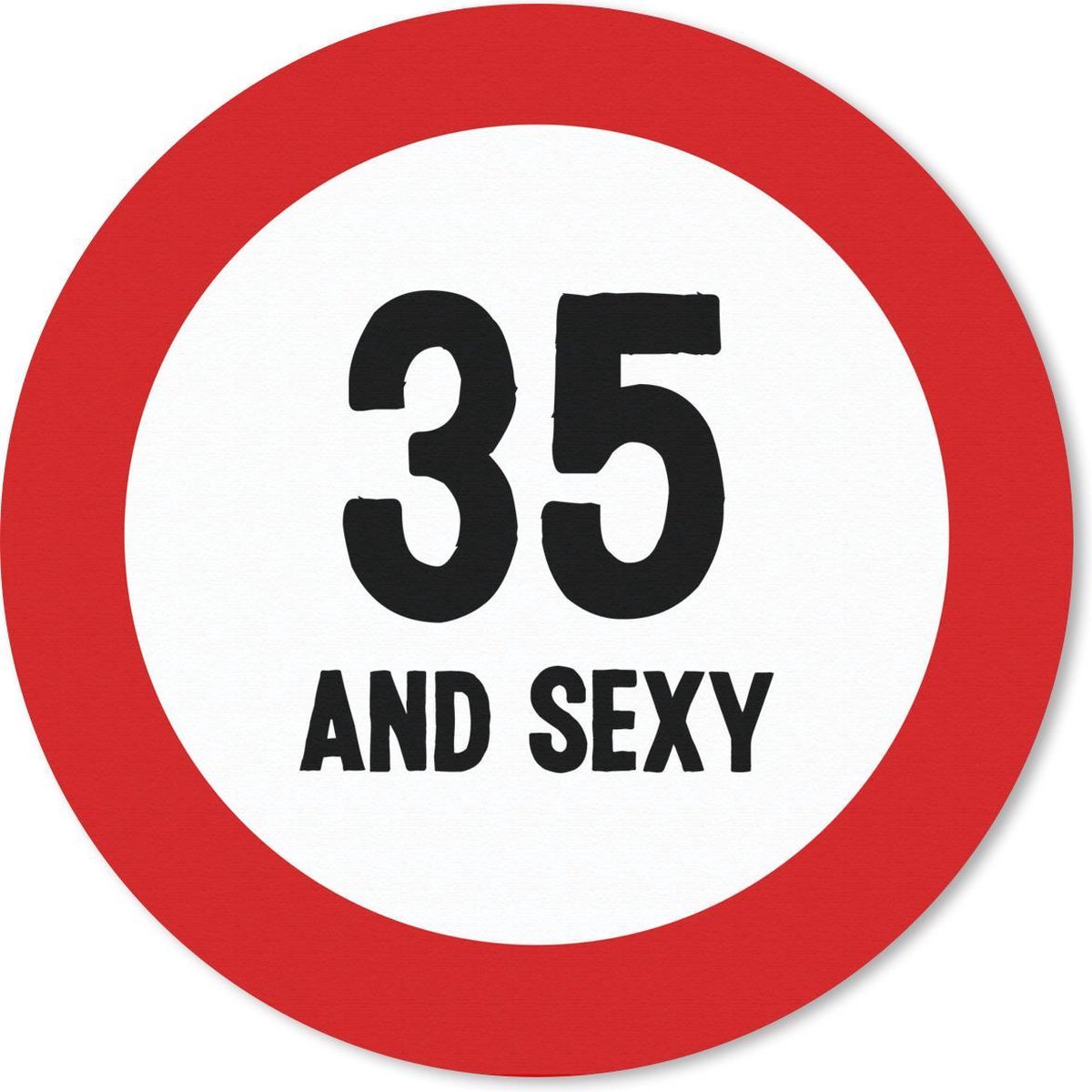 Muismat rond 50x50 cm - Mousepad Verjaardag - 35 Jaar - Jubileum - Ronde muismatten