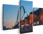 Artaza Canvas Schilderij Drieluik Oversteek Brug in Nijmegen - 90x60 - Foto Op Canvas - Canvas Print