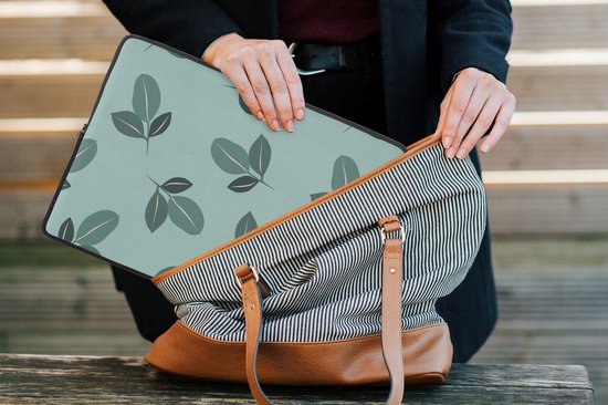 Housse ordinateur portable 13 pouces - Été - Feuilles - Motif - Housse ordinateur portable - Dimensions intérieures 32x22,5 cm - Dos noir