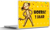 Sticker pour ordinateur portable - 13,3 pouces - Anniversaire enfant - 3 ans - Animal en peluche - 31x22,5cm - Autocollants pour ordinateur portable - Skin pour ordinateur portable - Housse