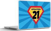Laptop sticker - 17.3 inch - 21 jaar - Verjaardag - Cape - 40x30cm - Laptopstickers - Laptop skin - Cover