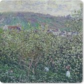 Muismat - Bloeiende pruimenbomen, Vétheuil - Claude Monet - 20x20