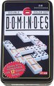 Afbeelding van het spelletje Domino dubbel 6 50 cm zwart 28 stenen