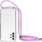 Mobiparts  Samsung Galaxy A32 5G (2021) Roze/Paars/Violet hoesje met koord