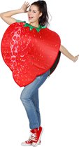 Wilbers - Natuur Groente & Fruit Kostuum - Zalig Zoete Aardbei Kostuum - rood - Maat 54 - Carnavalskleding - Verkleedkleding