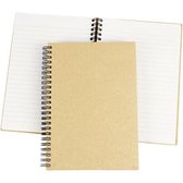 notitieboek spiraal gebonden A5 bruin/wit