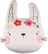 kussen junior 35 cm polyester wit/groen