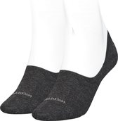 Calvin Klein Footie Mid Cut (2-pack) - dames onzichtbare sokken - grijs - Maat: 35-38