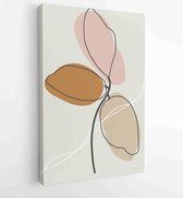 Canvas schilderij - Foliage line art drawing with abstract shape. Abstract Plant Art design for print, cover, wallpaper, Minimal and natural wall art. 4 -    – 1821354548 - 80*60 V