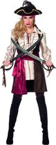 Wilbers & Wilbers - Piraat & Viking Kostuum - Steek Je Lek Pirate - Vrouw - bruin,wit / beige - Maat 36 - Carnavalskleding - Verkleedkleding