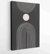 Canvas schilderij - Black and white organic shape Art design for poster, print, cover, wallpaper, Minimal and natural wall art. Vector illustration. 4 -    – 1868903710 - 50*40 Ver