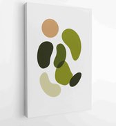 Canvas schilderij - Foliage line art drawing with abstract shape. Abstract Plant Art design for print, cover, wallpaper, Minimal and natural wall art. 4 -    – 1823785490 - 50*40 V