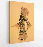 Canvas schilderij - Traditional Chinese paper-cut works, closeup of photo -  Productnummer 510577309 - 80*60 Vertical