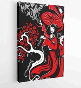 Canvas schilderij - Magic Geisha, Japanese Art (Vector Art) -  Productnummer 252563074 - 115*75 Vertical
