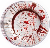 Thema feest papieren bordjes bloederige print 16x stuks - Halloween tafeldecoratie/wegwerp servies
