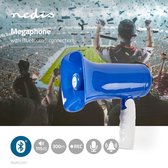 Nedis Megafoon - Maximaal bereik: 300 m - Volumebediening: Maximaal 115 dB - Ingebouwde Microfoon - Ingebouwde sirene - Bluetooth® - Opnamefunctie - Blauw/Wit