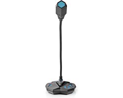 Nedis Streaming- en Gamingmicrofoon – Apparaat: Desktop / Notebook – USB – Uitgangen audio / video / data: 1x 3.5 mm Audio Out – Aan/uit knop – Koptelefoonoutput
