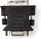 Nedis DVI-Adapter - DVI-I 24+5-Pin Male - VGA Female 15p - Vernikkeld - Recht - PVC - Zwart - Envelop