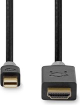 Nedis Mini DisplayPort-Kabel - DisplayPort 1.2 - Mini-DisplayPort Male - HDMI Connector - 21.6 Gbps - Verguld - 2.00 m - Rond - PVC - Antraciet - Window Box