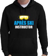 Apres ski hoodie Apres ski instructor zwart  heren - Wintersport capuchon sweater - Foute apres ski outfit/ kleding S