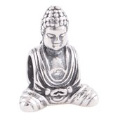 Tracelet - Zilveren bedels - Bedel Boeddha - Bead zittende Boeddha - 925 Sterling Zilver - Pandora compatible - 925 Zilver Certificaat