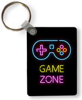 Sleutelhanger - Controller - Game - Neon - Zwart - Quotes - Game zone - Uitdeelcadeautjes - Plastic