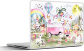 Laptop sticker - 14 inch - Unicorn - Regenboog - Kinderen