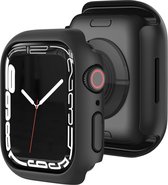 Cazy Geschikt voor Apple Watch Series 7/8 45mm hoesje - Hard Cover - Zwart