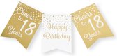 Paperdreams Vlaggenlijn 18 jaar - verjaardag slinger - Gerecycled karton - wit/goud - 600 cm