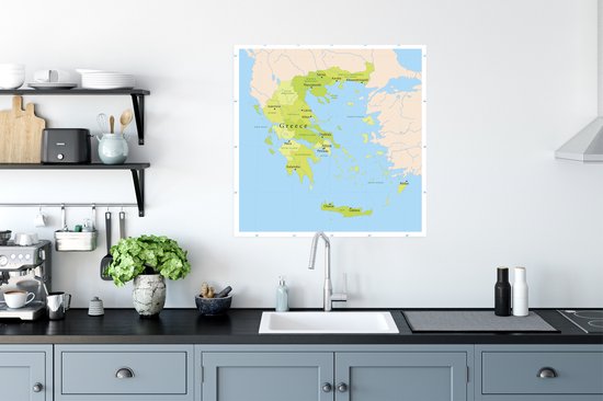 Carte verte de la Grèce 75x75 cm