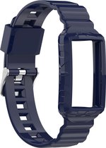 Siliconen bandje - geschikt voor Fitbit Charge 3 / Charge 4 - donkerblauw