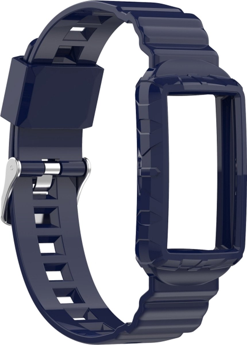 Siliconen bandje - geschikt voor Fitbit Charge 3 / Charge 4 - donkerblauw