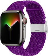 Bracelet en nylon tressé (violet), adapté à toutes les séries Apple Watch avec des tailles de boîtier de 42, 44 et 45 mm