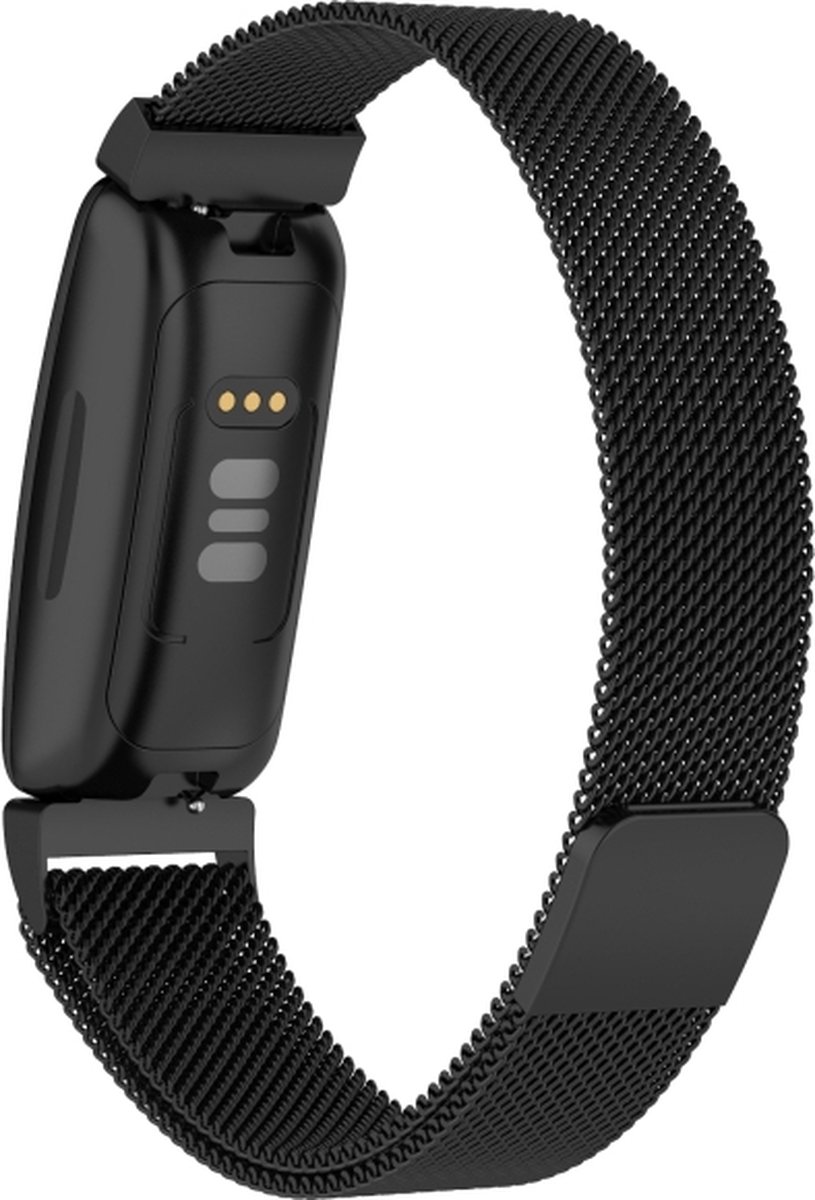 Milanees bandje - geschikt voor Fitbit Inspire 2 / Ace 3 - maat M/L - zwart