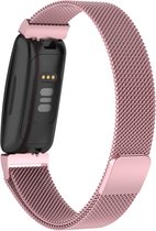 Milanees bandje - geschikt voor Fitbit Inspire 2 / Ace 3 - maat S/M - rosekleurig