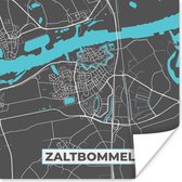Poster Plattegrond - Zaltbommel - Kaart - Stadskaart - 100x100 cm XXL
