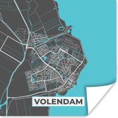 Poster Volendam - Kaart - Plattegrond - Stadskaart - 30x30 cm