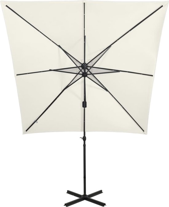 Uniprodo Parasol - Bruin - vierkant - 250 x 250 cm - kantelbaar UNI_UMBRELLA_SQ250BR_N