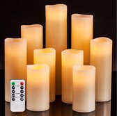 Dailyiled - LED Kaarsen met Bewegende Vlam - 9 Stuks - Batterij - Afstandsbediening