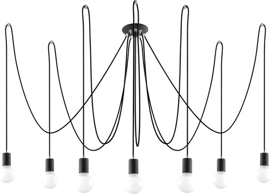 Trend24 Hanglamp Edison 7 - E27 - Zwart