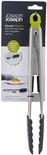 Emballage des pinces Joseph Joseph Elevate en acier inoxydable et silicone, en gris et vert.