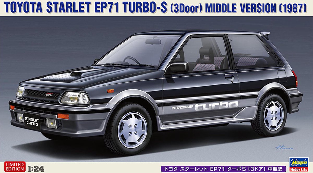 Hasegawa Modelbouwpakket Auto - 20559 Toyota Starlet EP71 Turbo-S - Middle Vers.1987 Plastic - 1:24 - Modelbouw