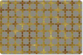 Muismat XXL - Bureau onderlegger - Bureau mat - Patronen - Goud - Vierkant - Grijs - 90x60 cm - XXL muismat