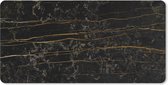 Tapis de souris XXL - Sous-main - Tapis de bureau - Marbre - Zwart - Or - Veine - 120x60 cm - Tapis de souris XXL