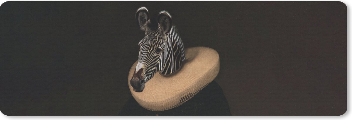 Muismat XXL 90x30 cm - Bureau onderlegger - Bureau mat Zebra - Oude meesters - Pak - Bureaumat - Gaming mousepad xl - Bureaulegger groot - Computer deskmat